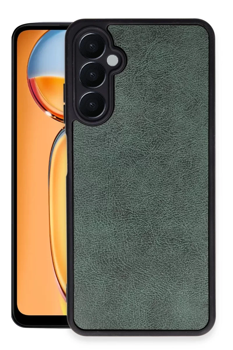 Newface Samsung Galaxy A05S Kılıf Aras Deri Kapak - Koyu Yeşil
