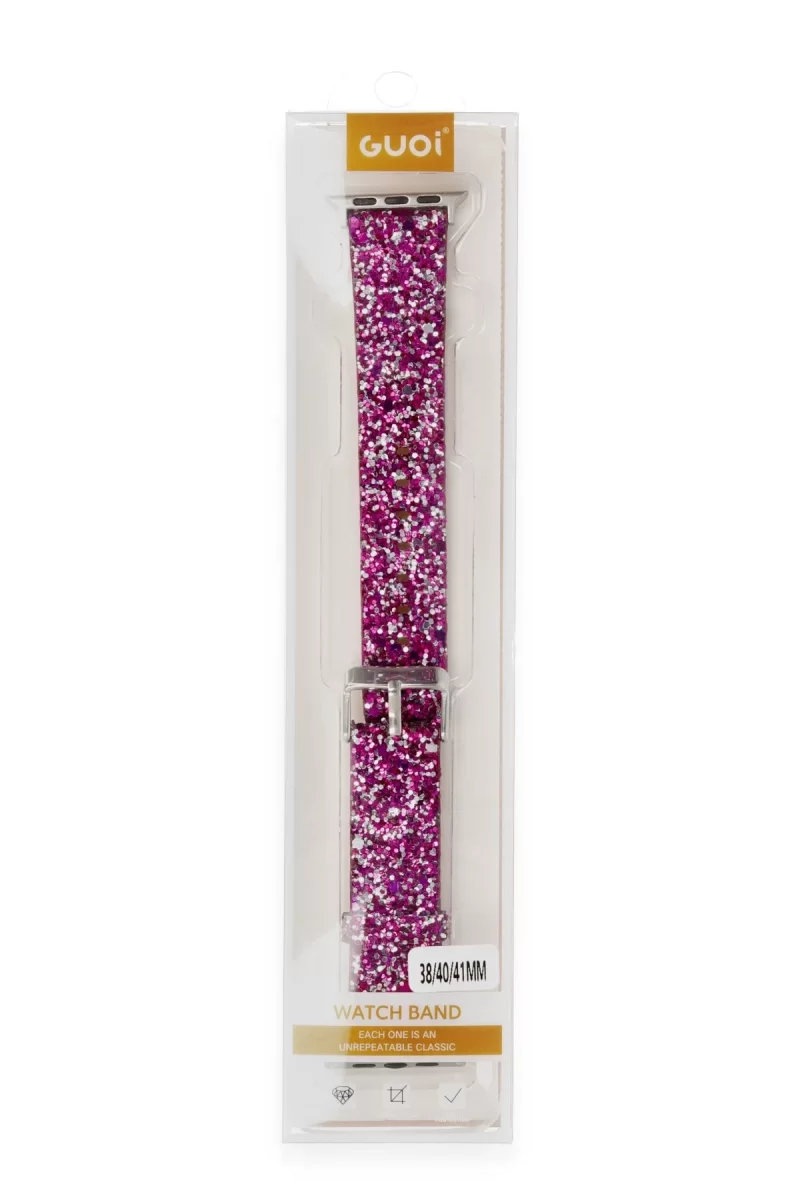 Newface Apple Watch 42mm Starry Taşlı Kordon - Derin Mor