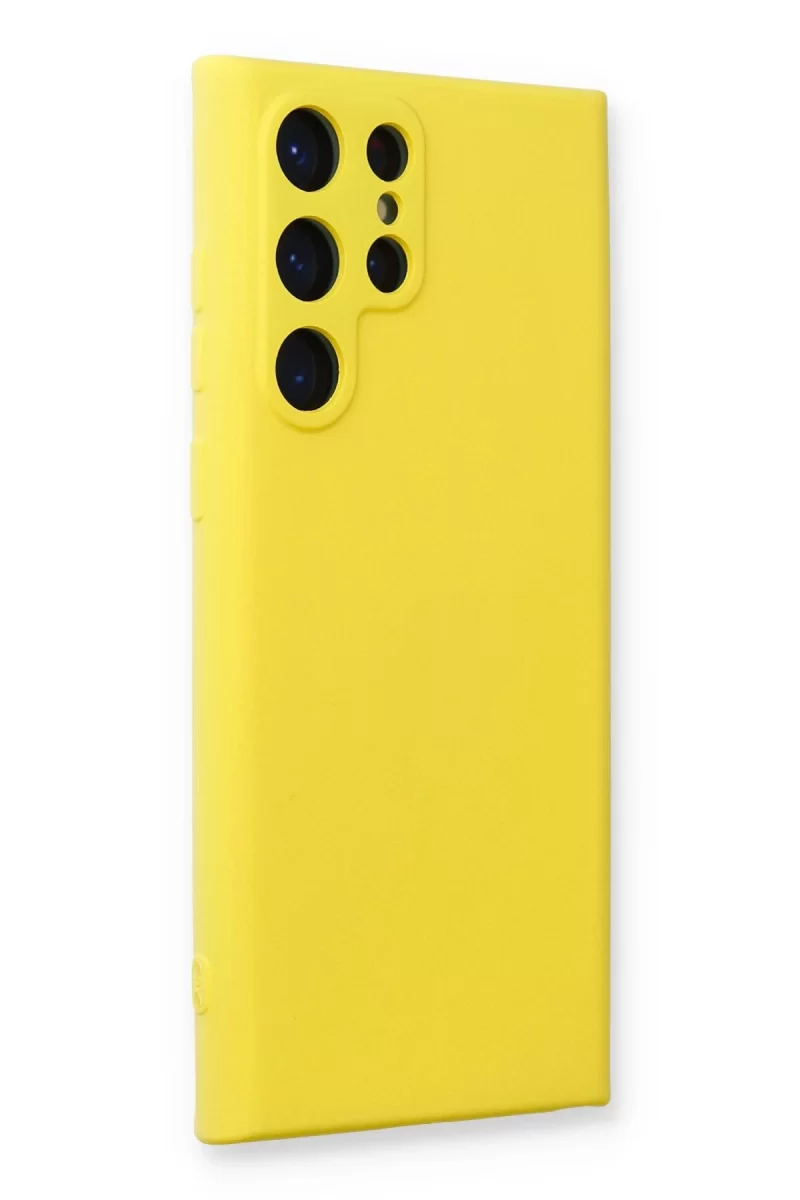 Newface Samsung Galaxy S24 Ultra Kılıf Nano içi Kadife Silikon - Sarı