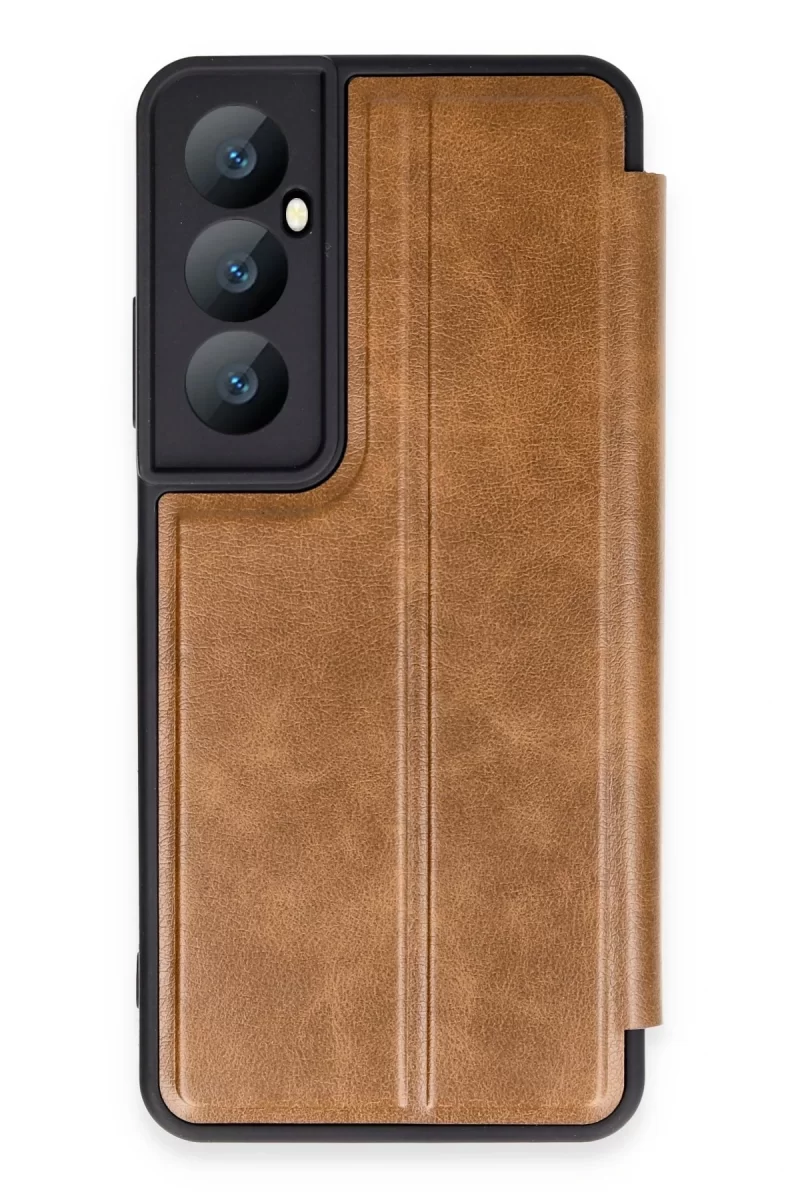 Newface Realme C65 Kılıf Flip Cover - Taba