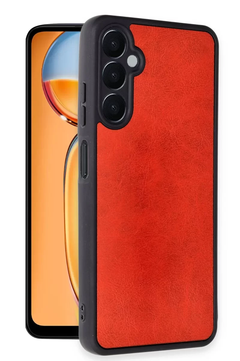 Newface Samsung Galaxy A25 5G Kılıf Aras Deri Kapak - Kırmızı