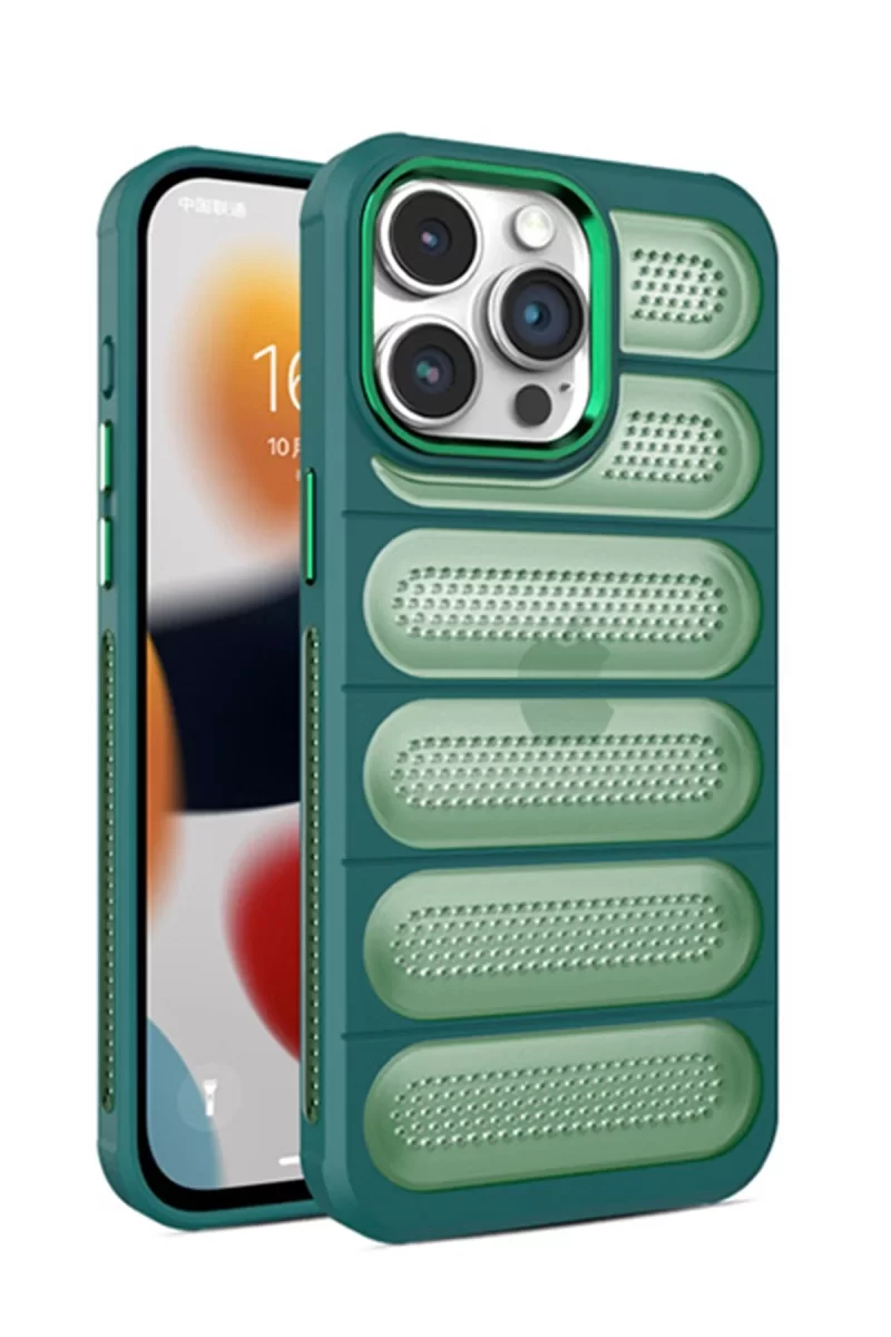 Newface Apple iPhone 15 Pro Max Kılıf Airmax Silikon Kapak - Koyu Yeşil