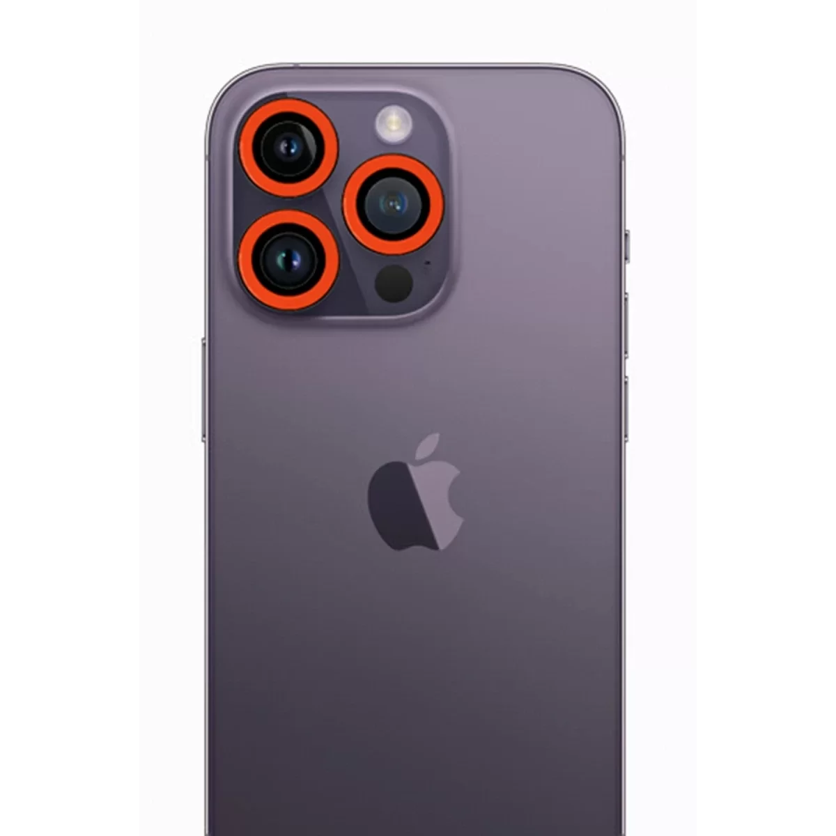 Newface Apple iPhone 12 Pro Neon Fosforlu Kamera Lens - Turuncu