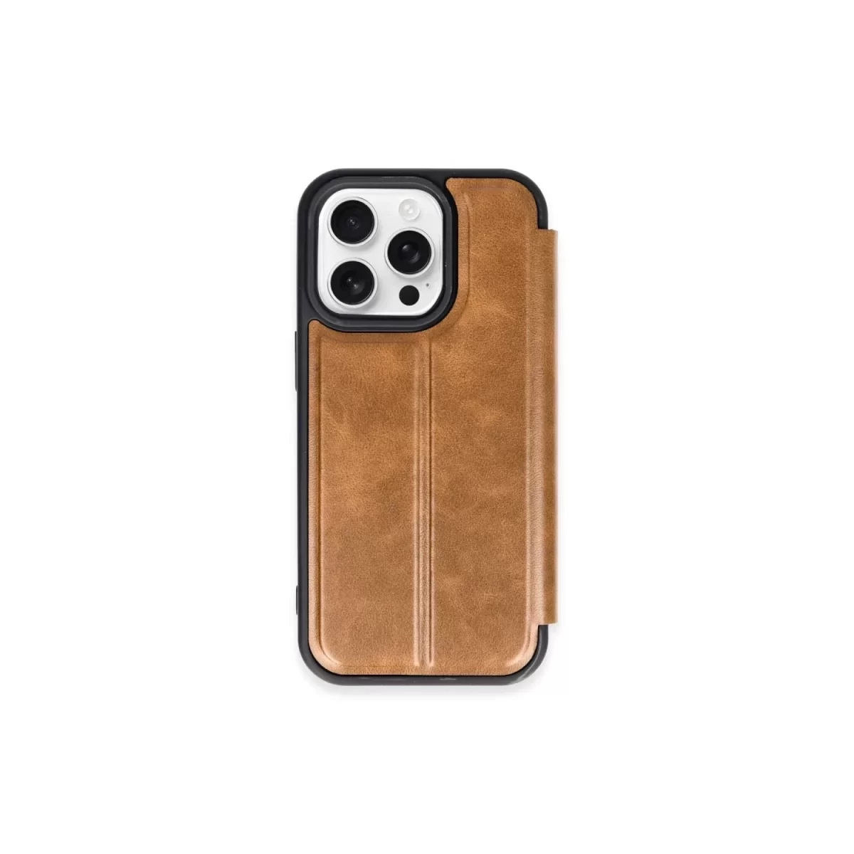 Newface Apple iPhone 15 Pro Max Kılıf Flip Cover - Taba