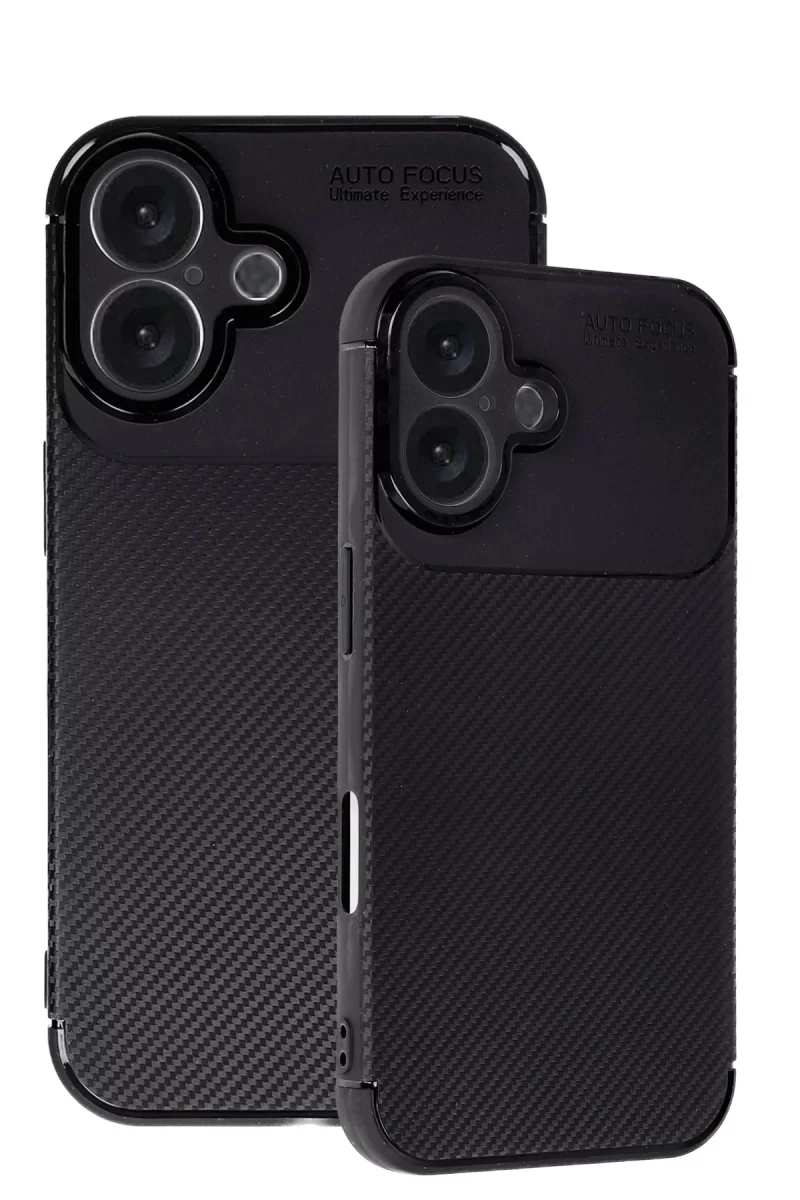 Newface Apple iPhone 16 Kılıf Auto Focus Karbon Kapak - Siyah