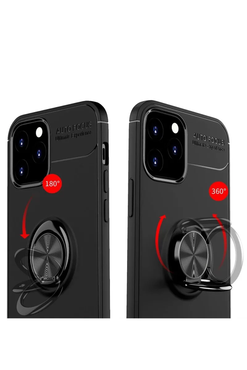 Newface Apple iPhone 12 Kılıf Range Yüzüklü Silikon - Mavi