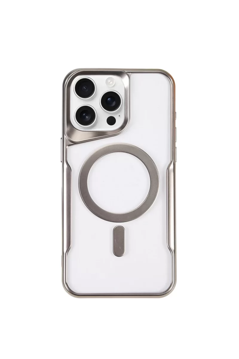 Newface Apple iPhone 11 Pro Max Kılıf Boyi Magsafe Silikon Kapak - Gümüş