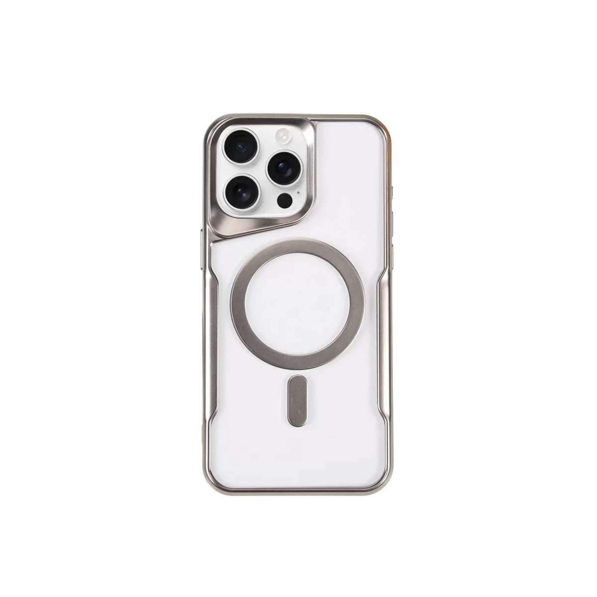 Newface Apple iPhone 11 Pro Max Kılıf Boyi Magsafe Silikon Kapak - Gümüş
