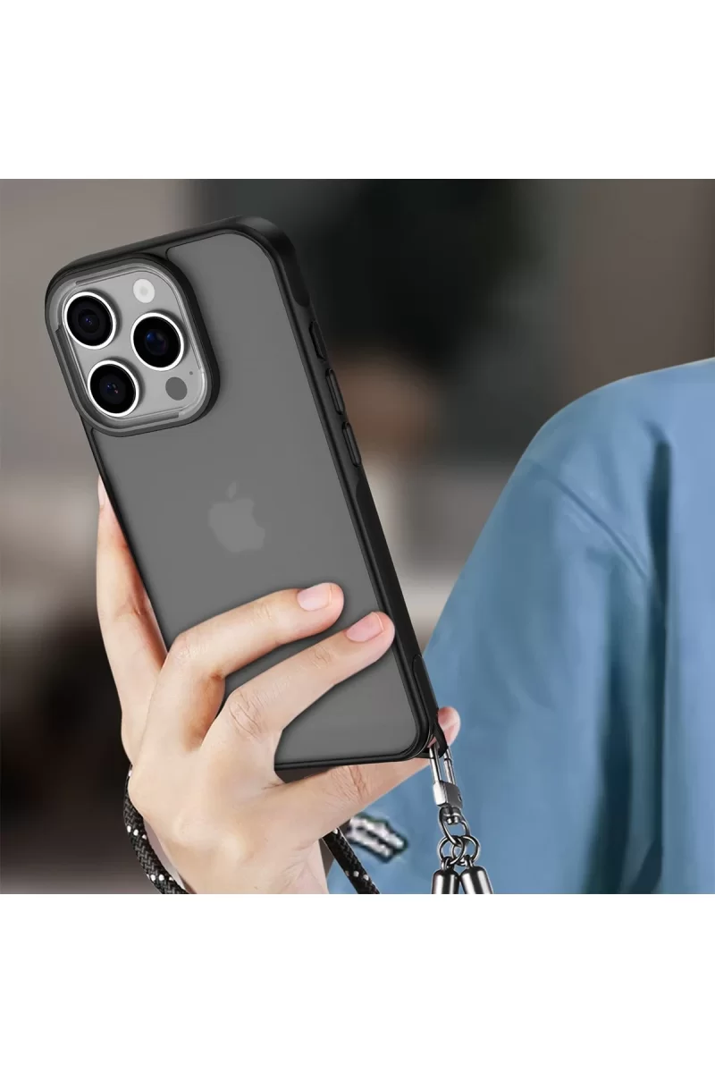 Newface Apple iPhone 16 Pro Kılıf Elegant Kapak - Siyah