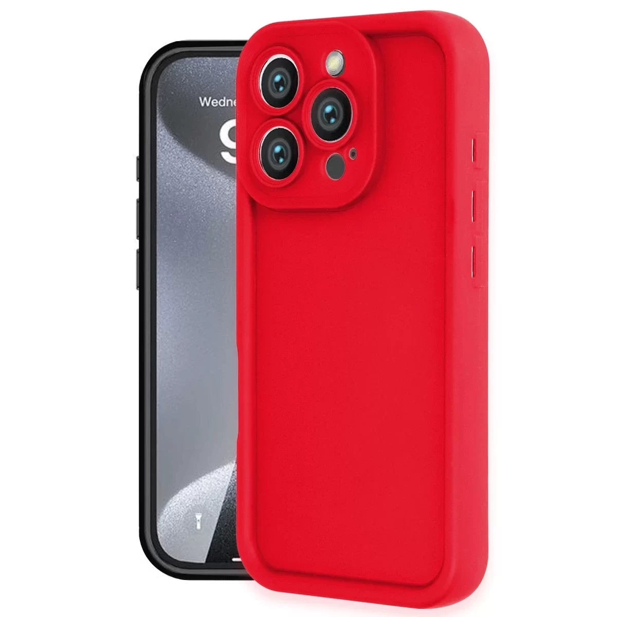 Newface Apple iPhone 16 Pro Kılıf Viera Silikon - Kırmızı