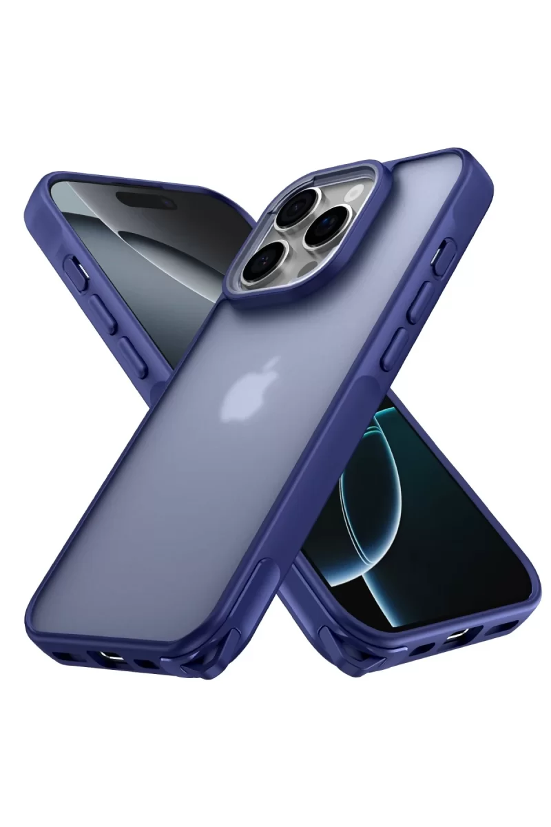 Newface Apple iPhone 16 Pro Kılıf Elegant Kapak - Lacivert