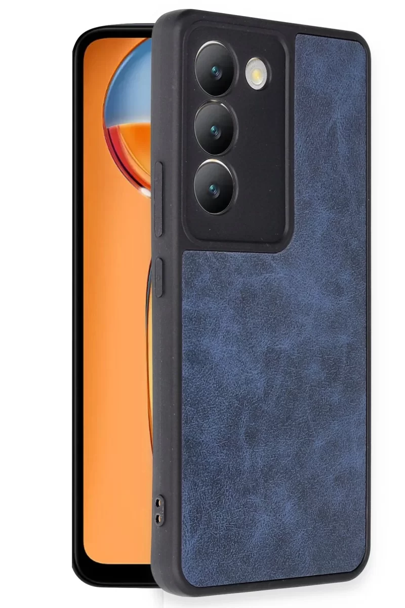 Newface Vivo V30 Lite 4G Kılıf Aras Deri Kapak - Lacivert