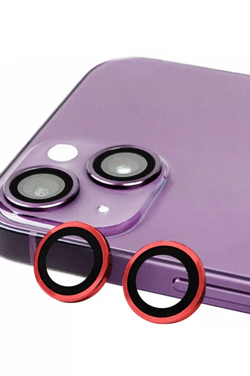 Newface Apple iPhone 14 Raze Metal Kamera Lens - Kırmızı