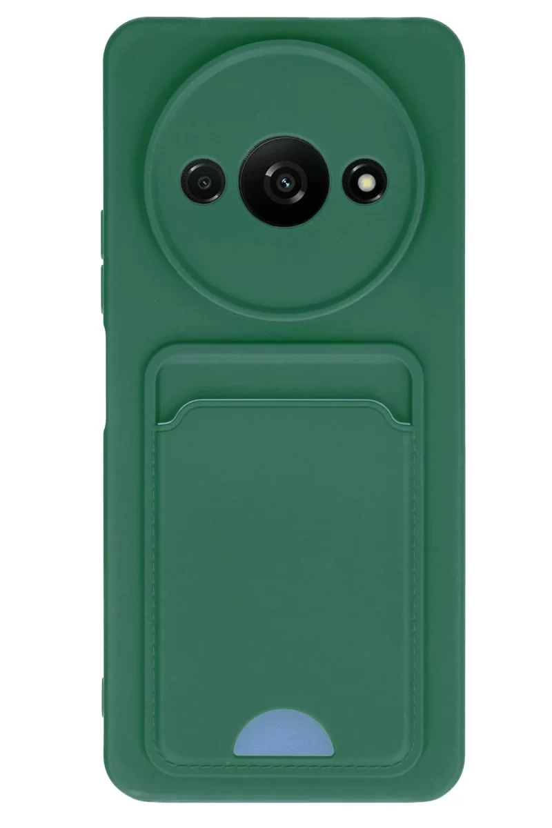 Newface Xiaomi Redmi A3 4G Kılıf Kelvin Kartvizitli Silikon - Koyu Yeşil