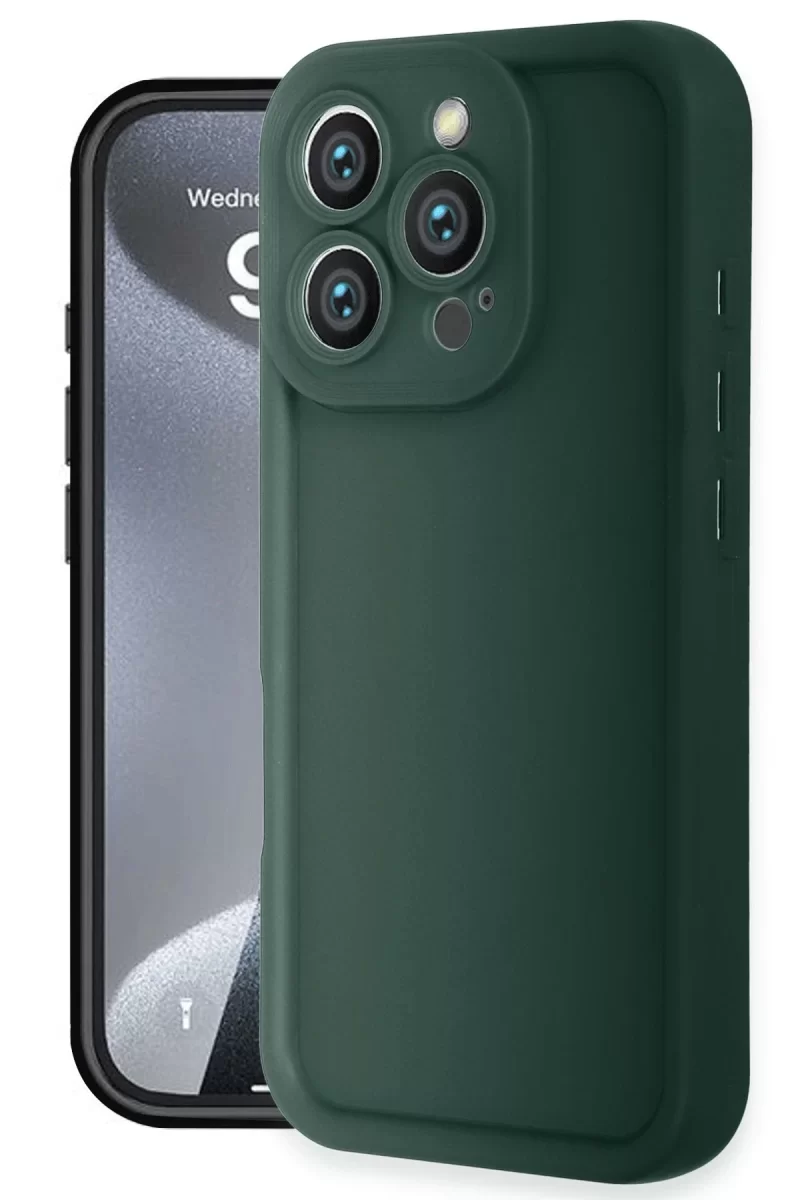 Newface Apple iPhone 16 Pro Kılıf Viera Silikon - Koyu Yeşil