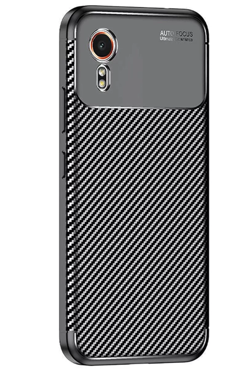 Newface Samsung Galaxy XCover 7 Kılıf Auto Focus Karbon Kapak - Siyah