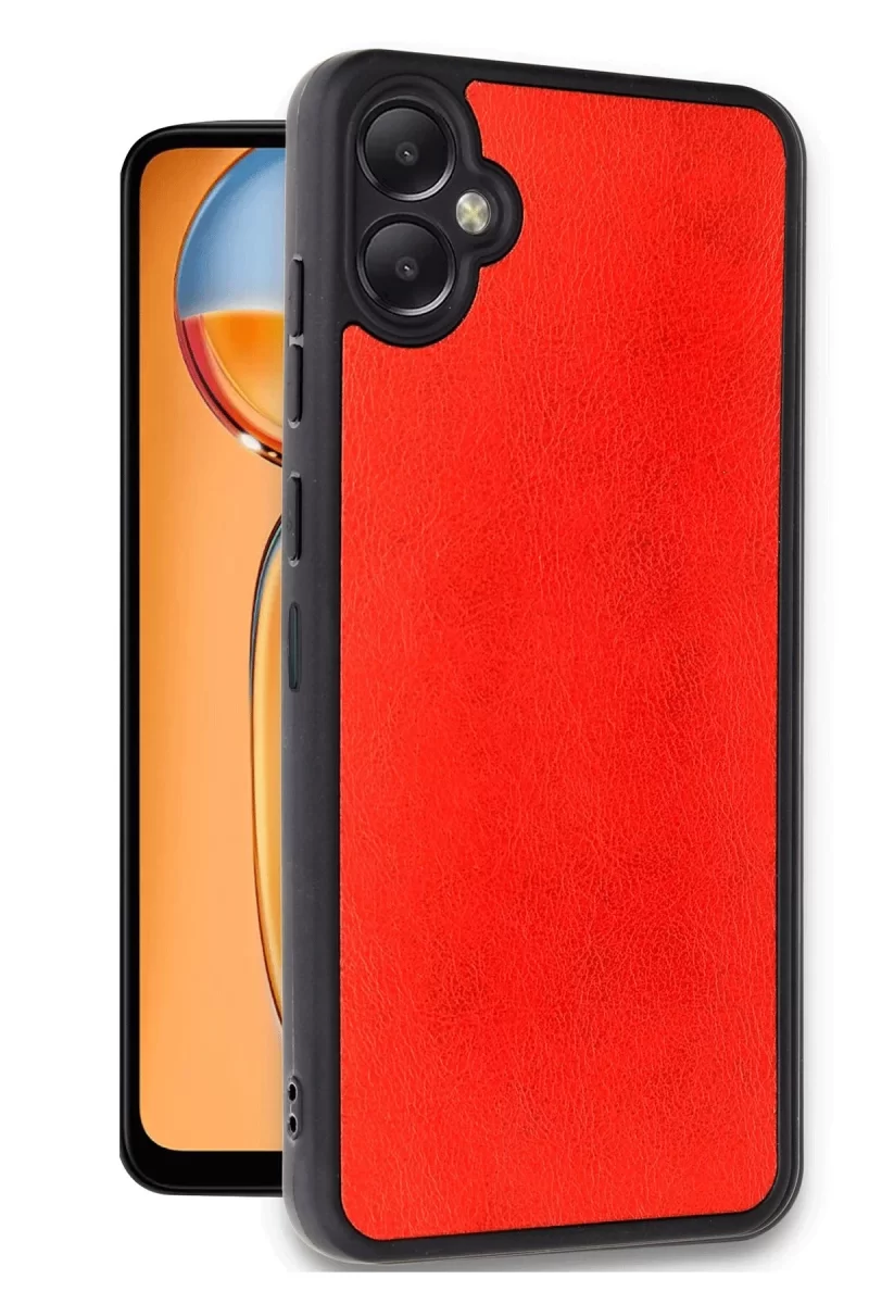 Newface Samsung Galaxy A06 Kılıf Aras Deri Kapak - Kırmızı