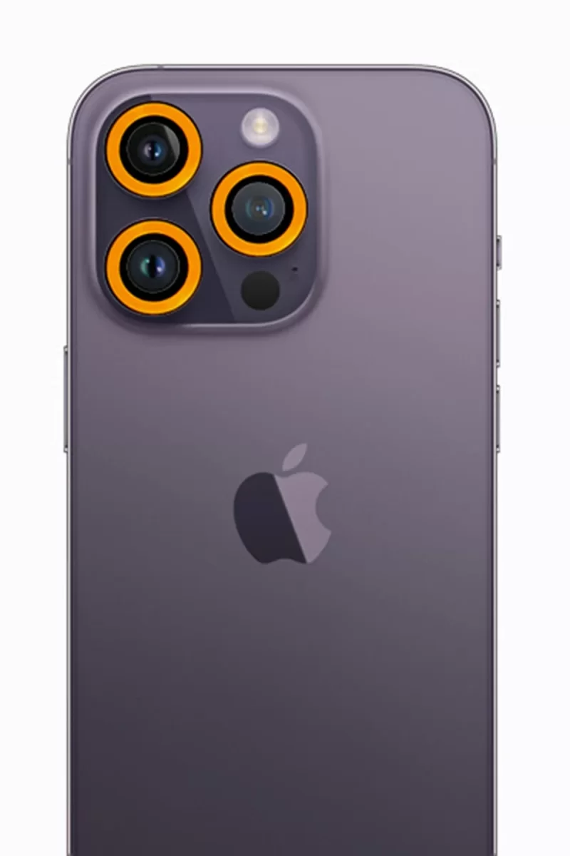 Newface Apple iPhone 12 Pro Max Neon Fosforlu Kamera Lens - Sarı