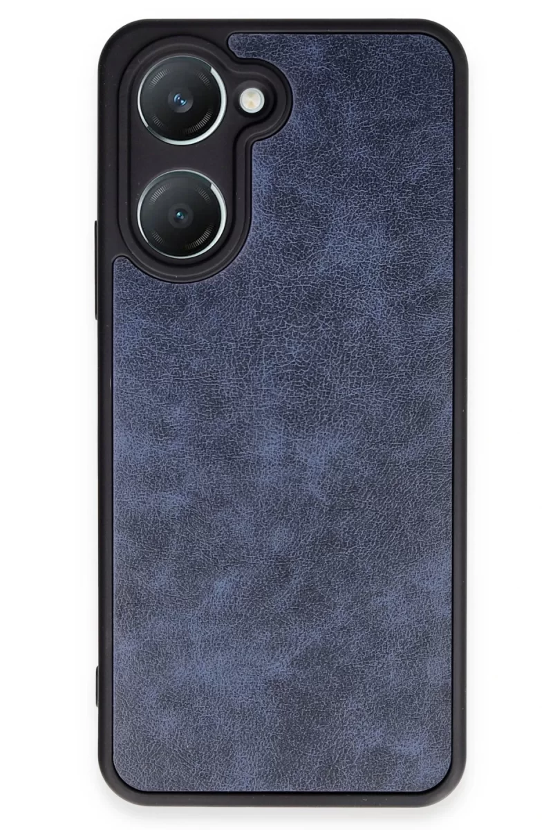 Newface Vivo Y18 Kılıf Aras Deri Kapak - Lacivert