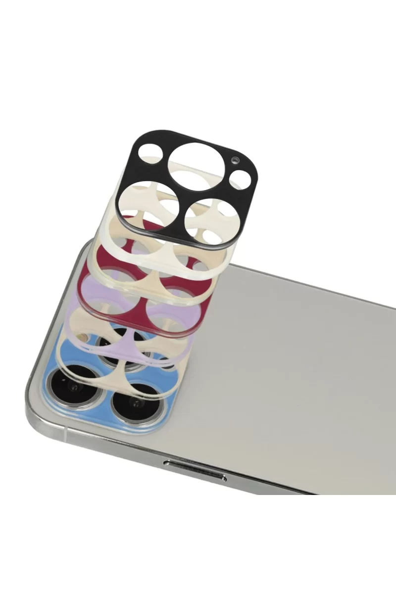 Newface Apple iPhone 13 Pro Max Rainbow Kamera Lens Koruma Cam - Beyaz