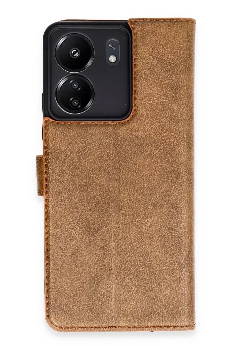 Newface Xiaomi Redmi 13C Kılıf Trend S Plus Kapaklı Kılıf - Taba