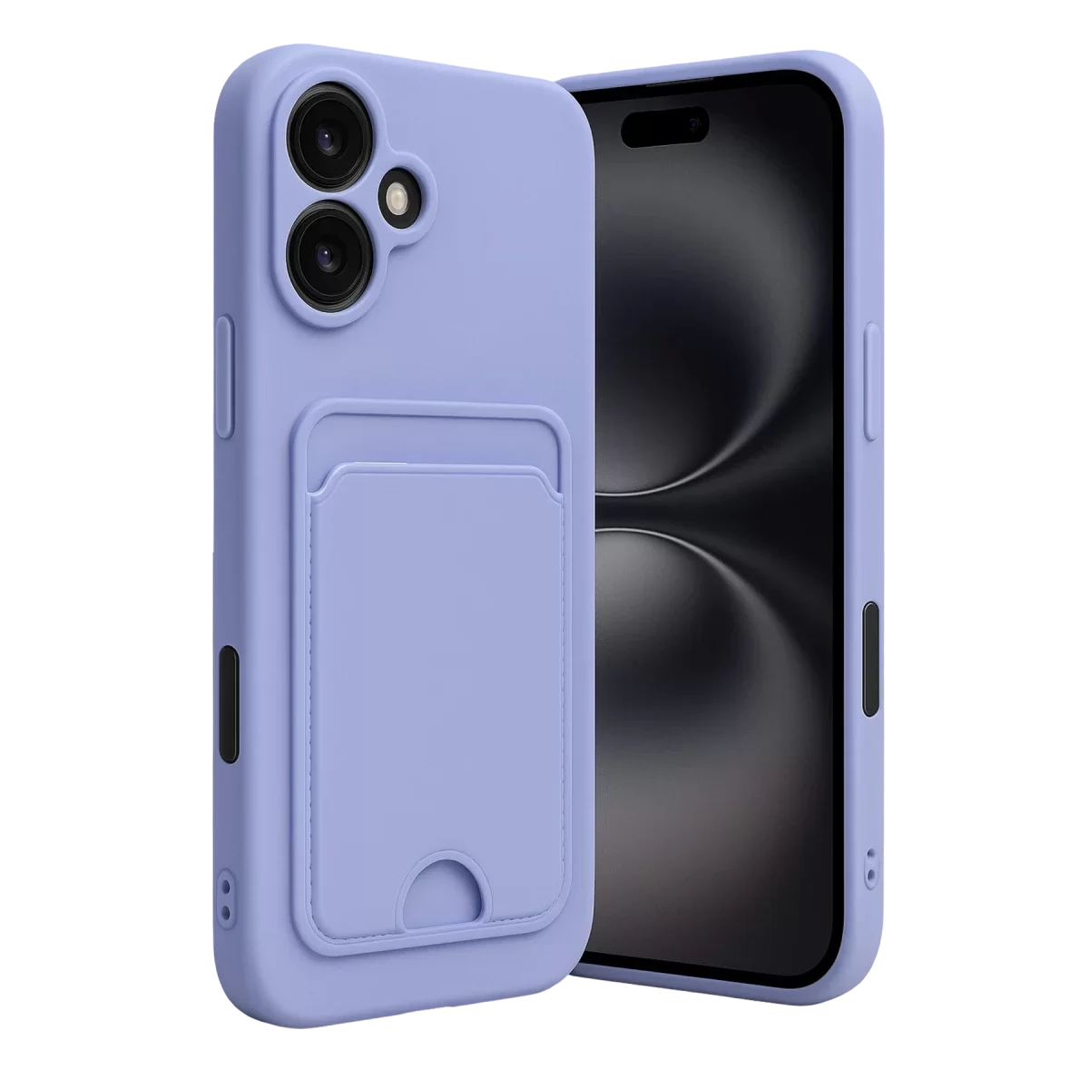 Newface Apple iPhone 16 Kılıf Kelvin Kartvizitli Silikon - Lila
