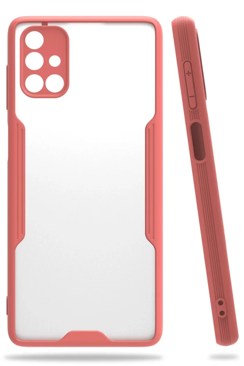 Newface Samsung Galaxy M51 Kılıf Platin Silikon - Pembe