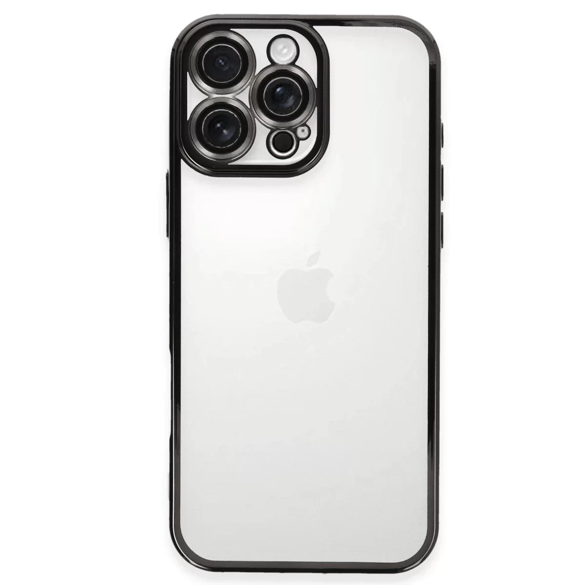 Newface Apple iPhone 16 Pro Kılıf Razer Lensli Silikon - Siyah