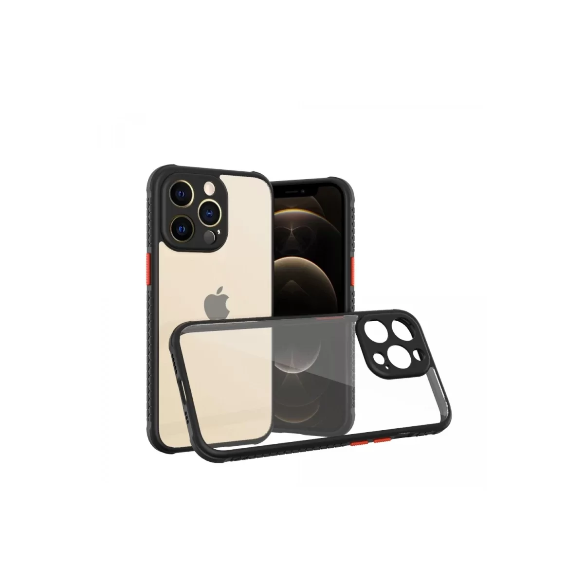 Newface Apple iPhone 13 Pro Kılıf Miami Şeffaf Silikon - Siyah