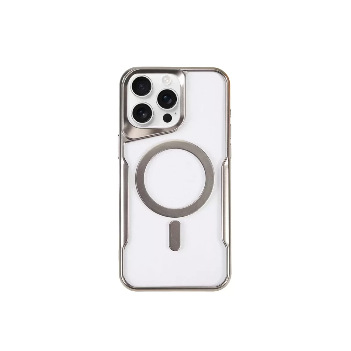 Newface Apple iPhone 14 Pro Kılıf Boyi Magsafe Silikon Kapak - Gümüş