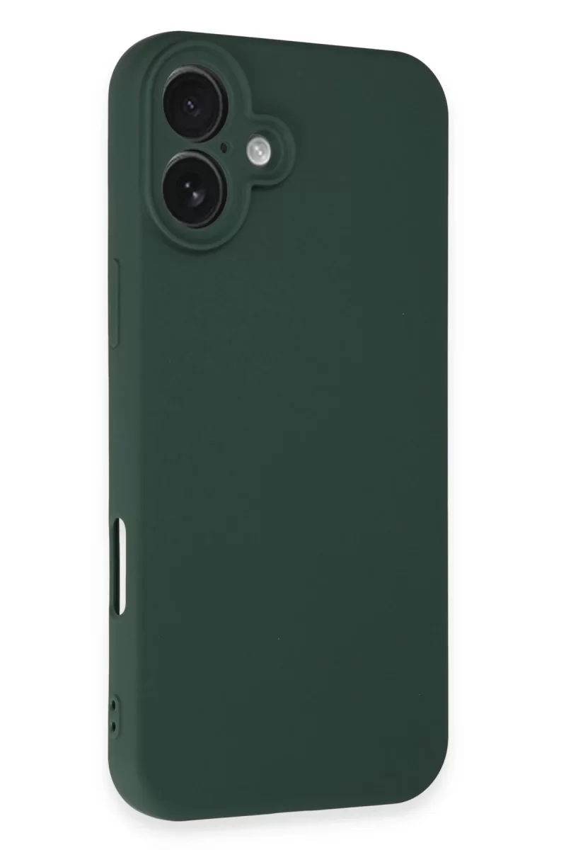 Newface Apple iPhone 16 Plus Kılıf Nano içi Kadife Silikon - Koyu Yeşil