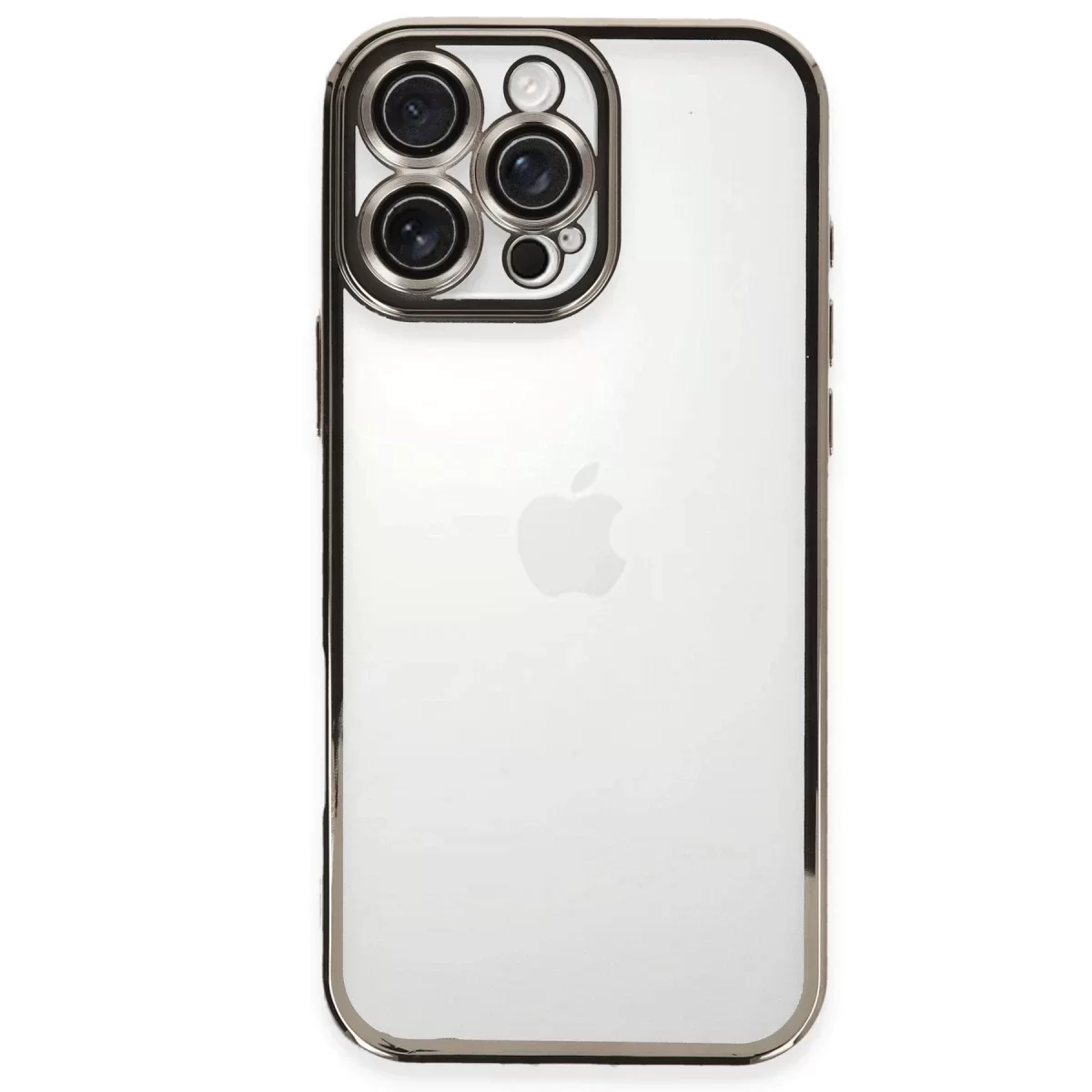 Newface Apple iPhone 16 Pro Max Kılıf Razer Lensli Silikon - Titanyum Gri