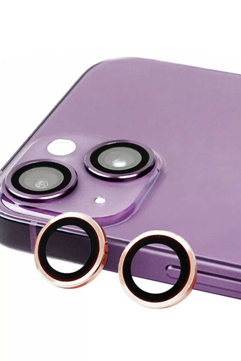 Newface Apple iPhone 13 Mini Raze Metal Kamera Lens - Pembe