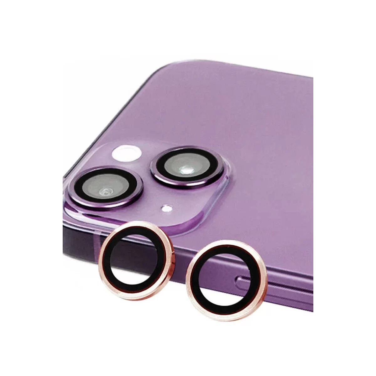 Newface Apple iPhone 13 Mini Raze Metal Kamera Lens - Pembe