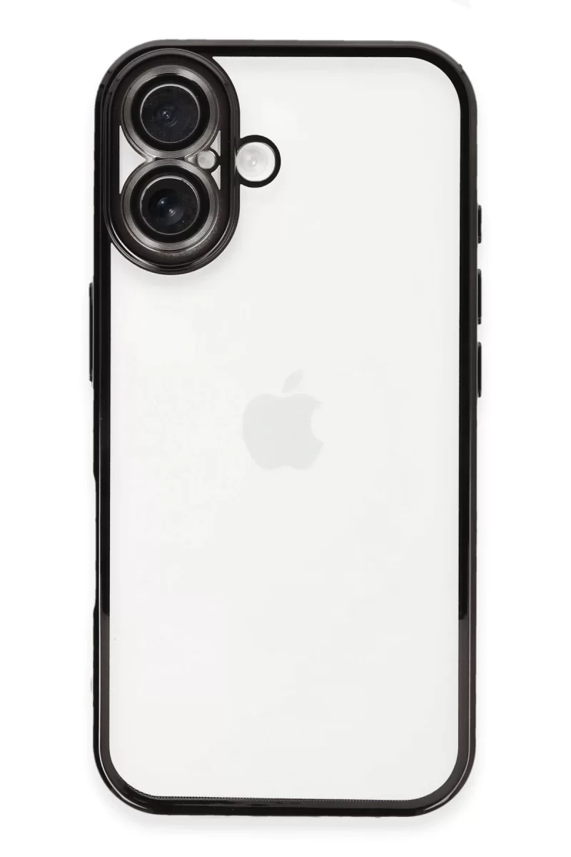 Newface Apple iPhone 16 Plus Kılıf Razer Lensli Silikon - Siyah