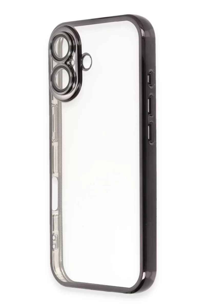 Newface Apple iPhone 16 Plus Kılıf Razer Lensli Silikon - Siyah