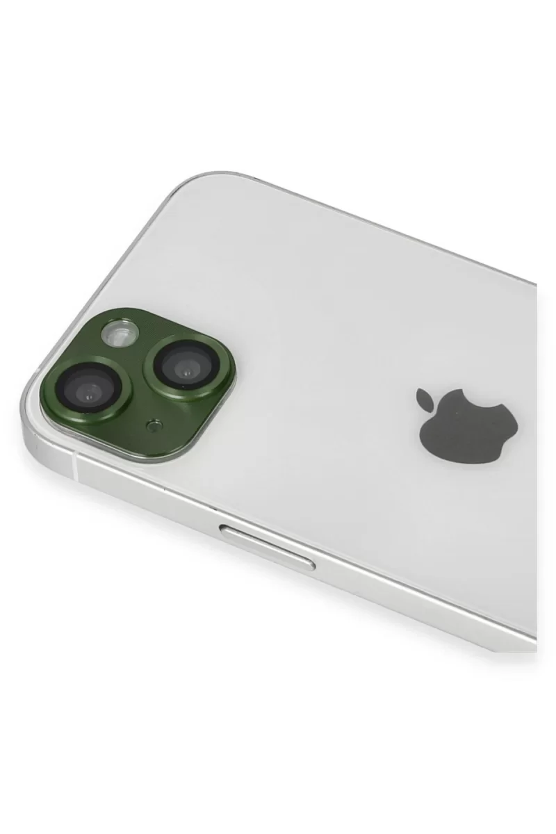 Newface Apple iPhone 13 Pers Alüminyum Kamera Lens - Yeşil