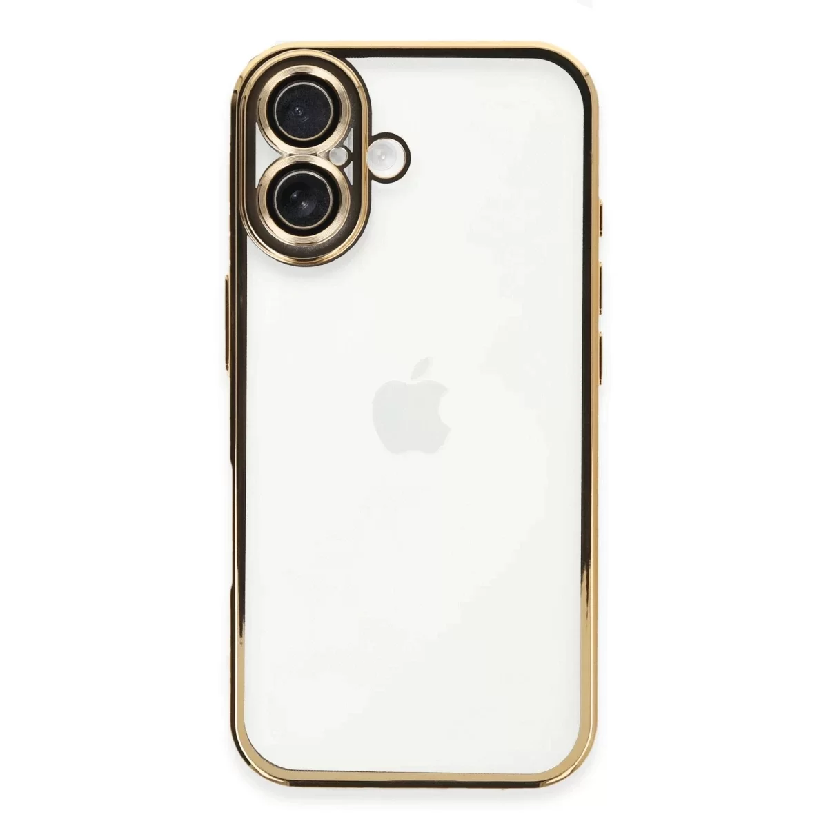 Newface Apple iPhone 16 Plus Kılıf Razer Lensli Silikon - Gold
