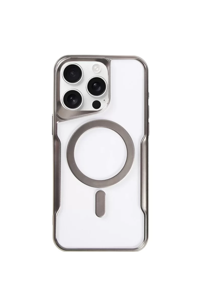 Newface Apple iPhone 14 Pro Max Kılıf Boyi Magsafe Silikon Kapak - Titan Gri