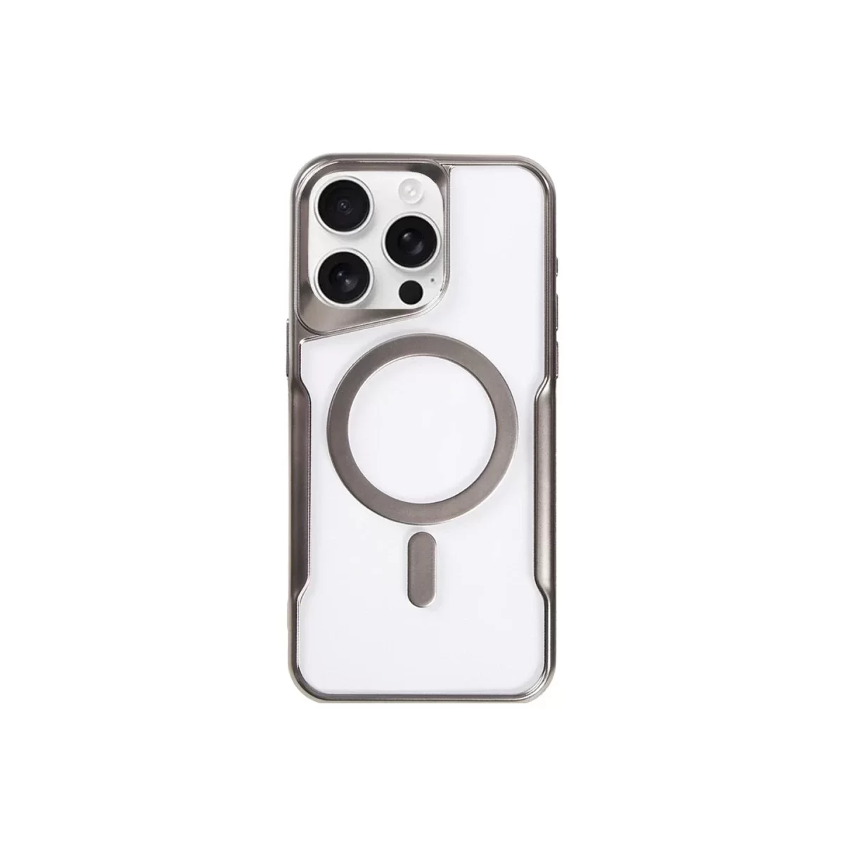 Newface Apple iPhone 14 Pro Max Kılıf Boyi Magsafe Silikon Kapak - Titan Gri