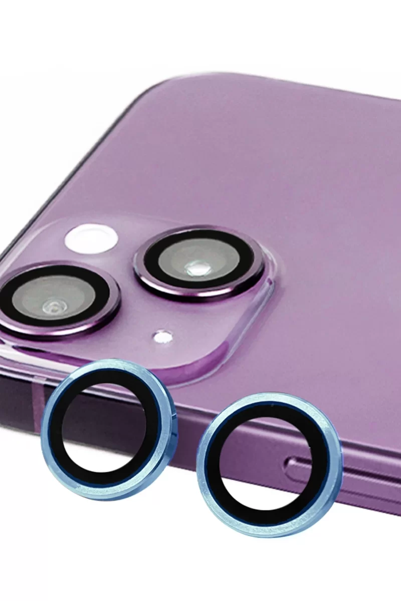 Newface Apple iPhone 13 Raze Metal Kamera Lens - Mavi