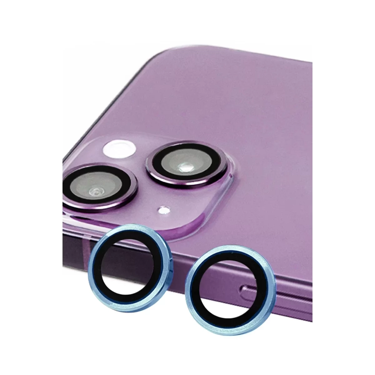 Newface Apple iPhone 13 Raze Metal Kamera Lens - Mavi