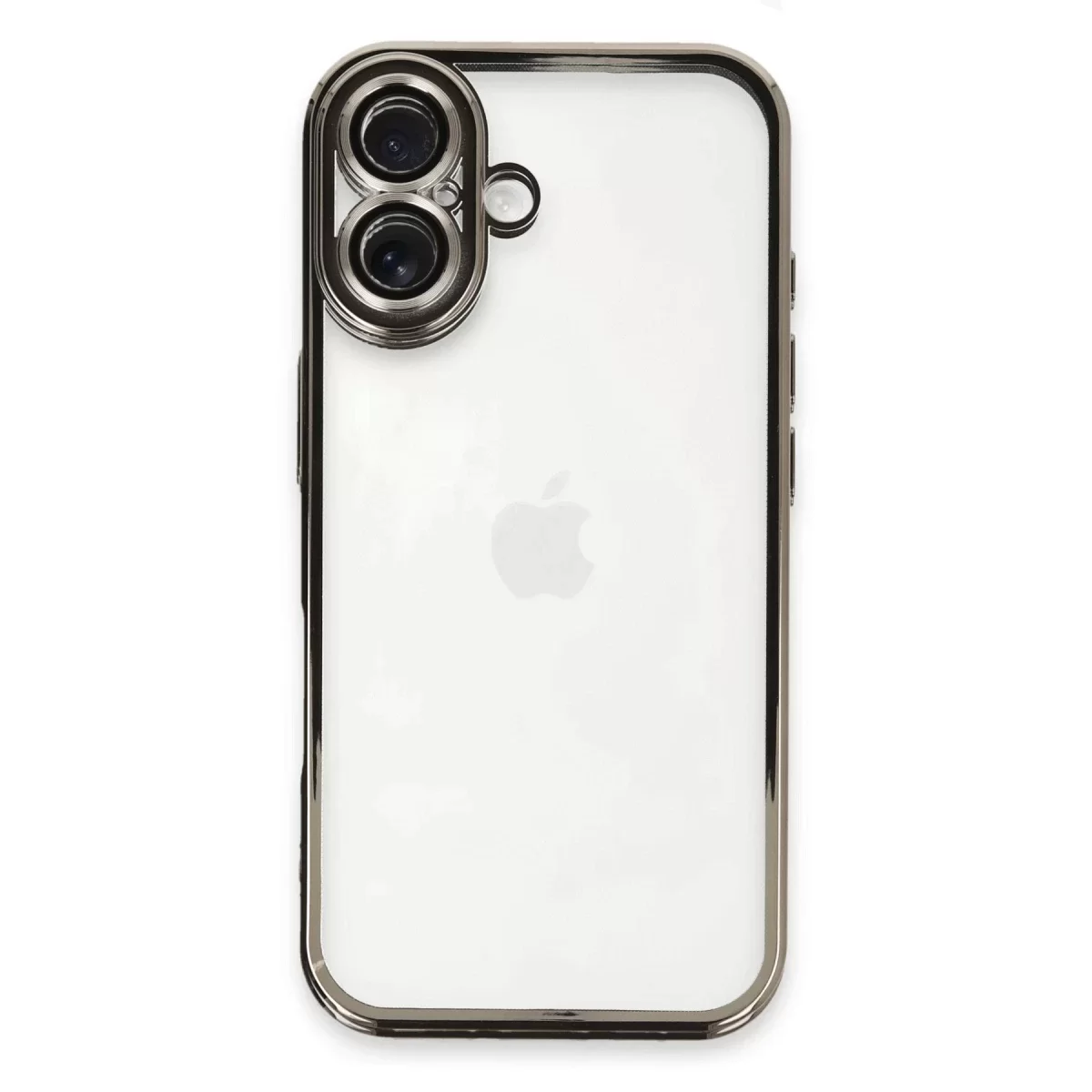 Newface Apple iPhone 16 Plus Kılıf Razer Lensli Silikon - Titanyum Gri
