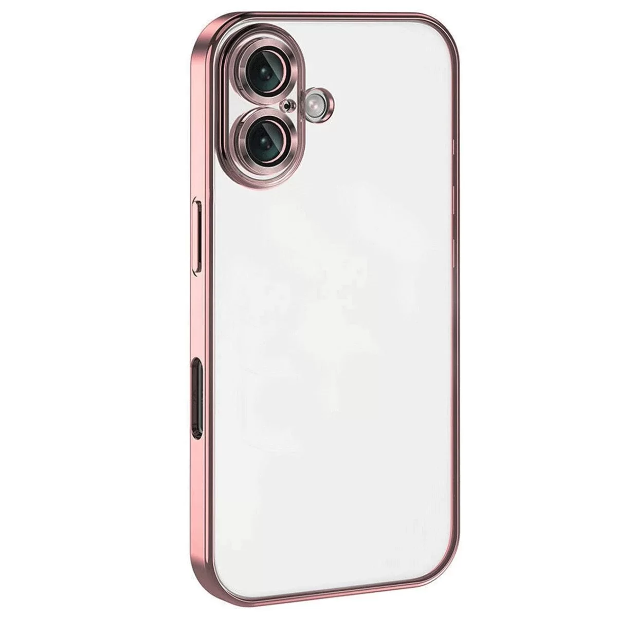 Newface Apple iPhone 16 Plus Kılıf Razer Lensli Silikon - Pembe