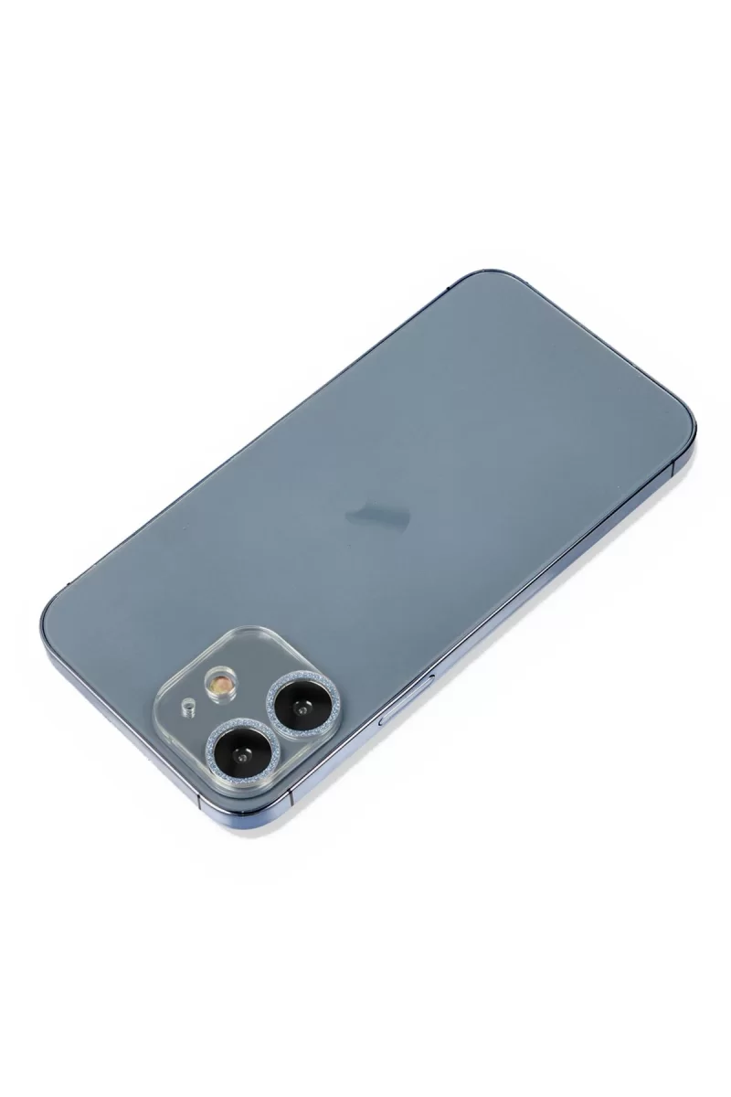 Newface Apple iPhone 12 Mini Shine Kamera Lens Koruma Cam - Sierra Blue