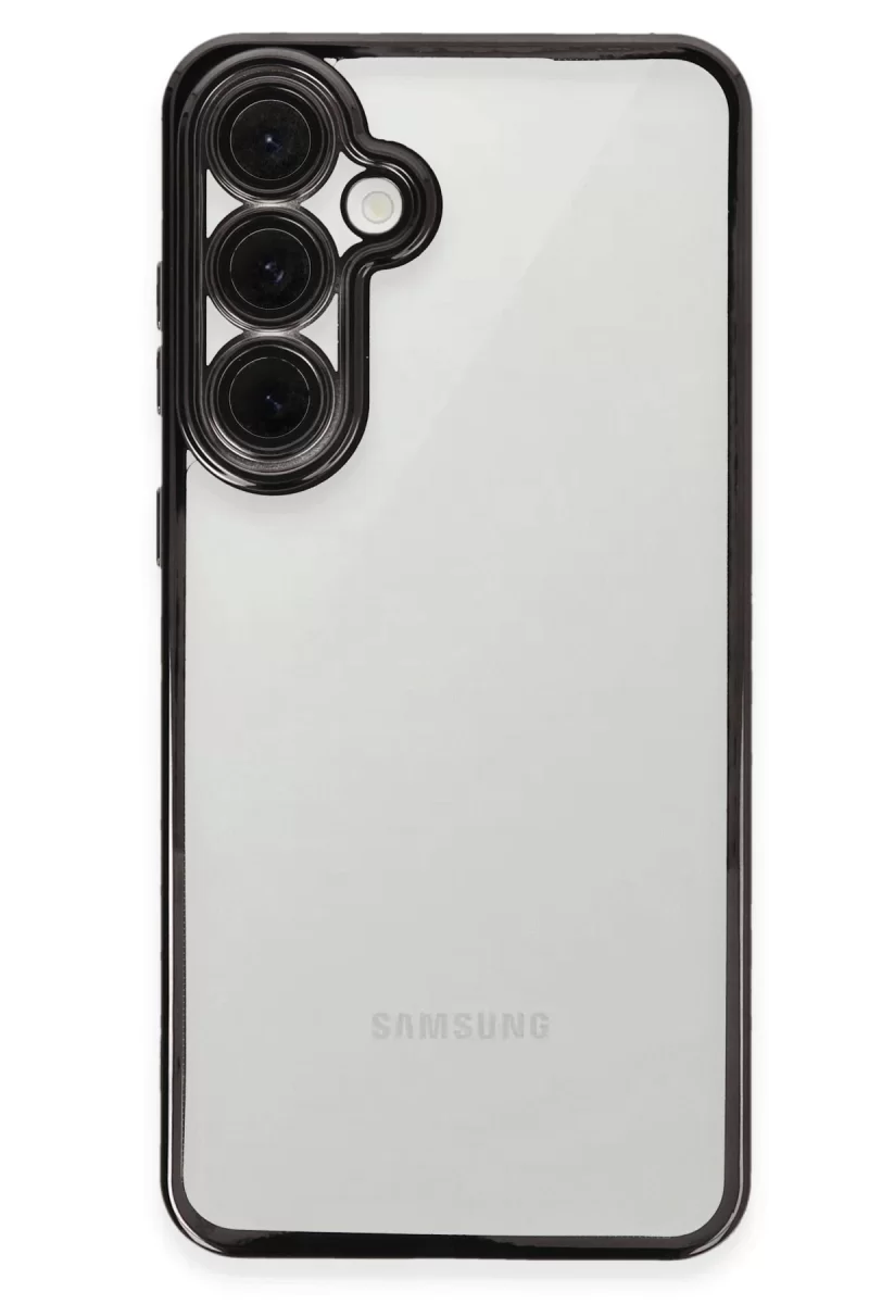Newface Samsung Galaxy S24 FE Kılıf Razer Lensli Silikon - Siyah