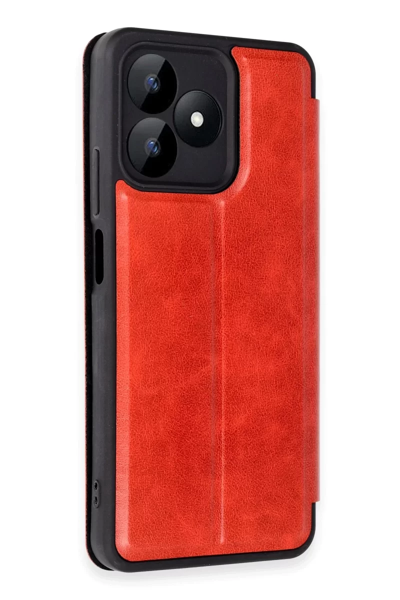 Newface Realme Note 50 4G Kılıf Flip Cover - Kırmızı