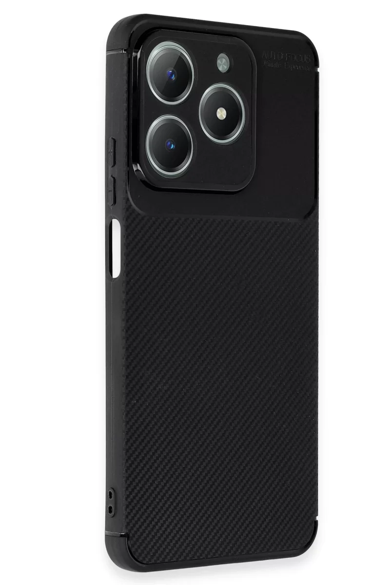 Newface Realme C61 Kılıf Auto Focus Karbon Kapak - Siyah