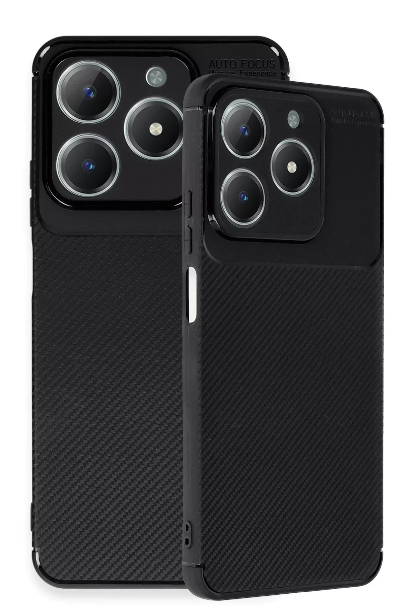 Newface Realme C61 Kılıf Auto Focus Karbon Kapak - Siyah