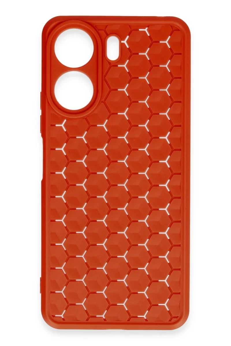 Newface Xiaomi Redmi 13C Kılıf Petek Silikon Kapak - Kırmızı
